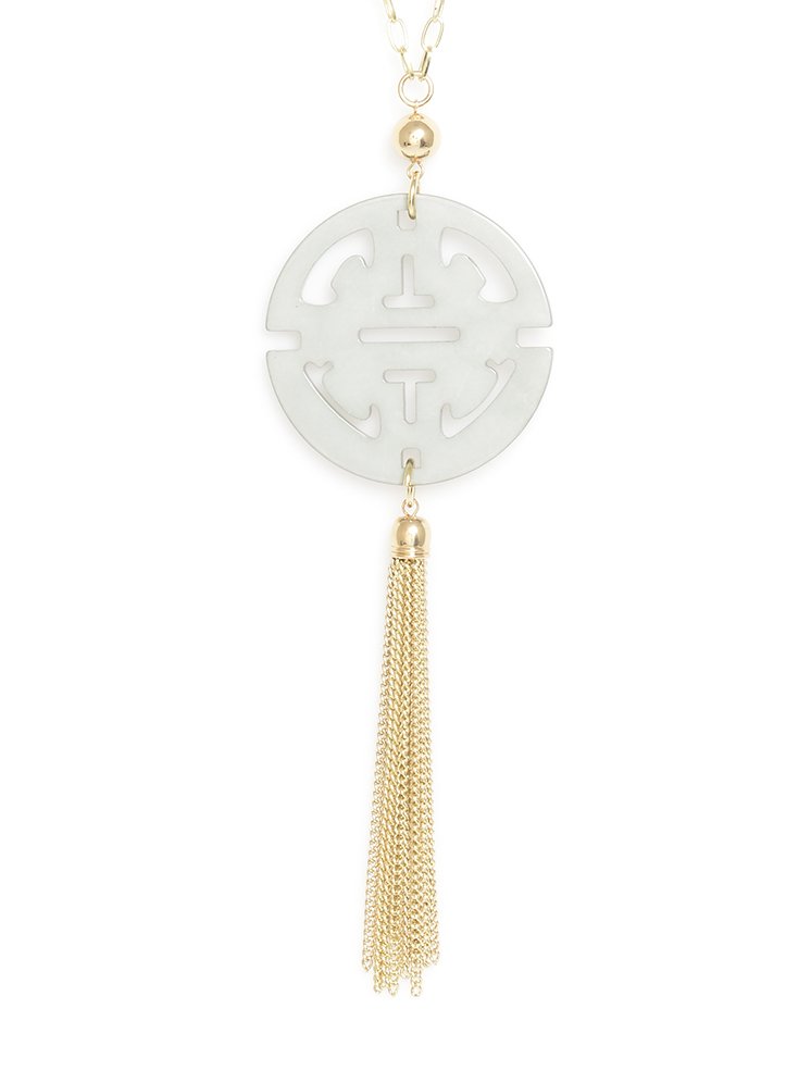 Travel Tassel Pendent Necklace  - color is Gray | ZENZII Wholesale