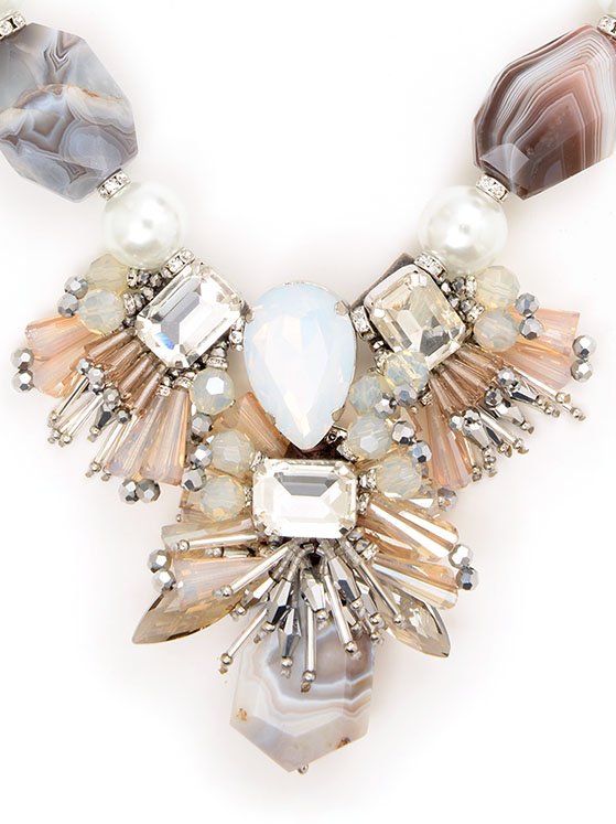 Snow White Statement Necklace  - color is Pearl | ZENZII Wholesale