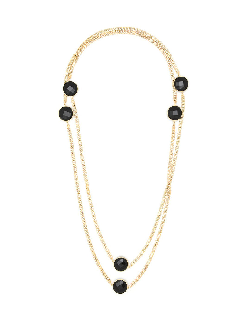 Sparkle Chain Necklace  - color is Gold/Black | ZENZII Wholesale