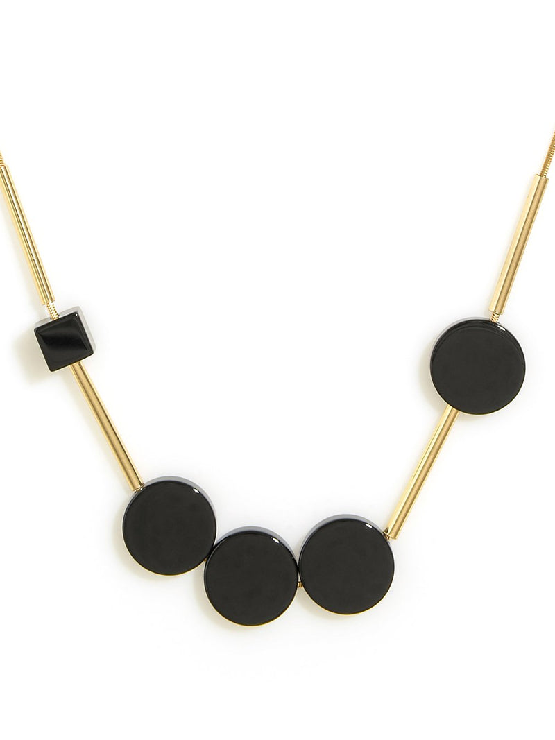 Purposefully Pegged Necklace  - color is Gold/Black | ZENZII Wholesale