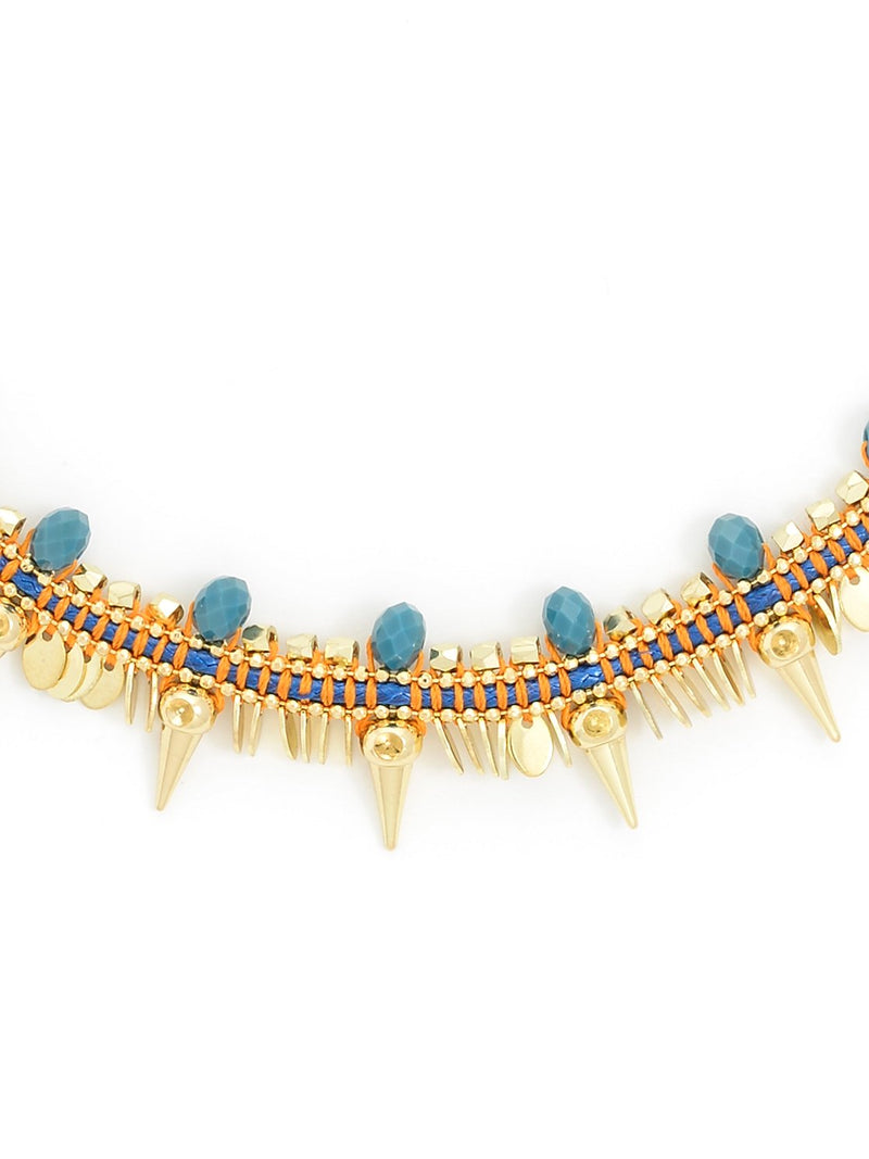 Woven Choker Necklace  - color is Turquoise | ZENZII Wholesale