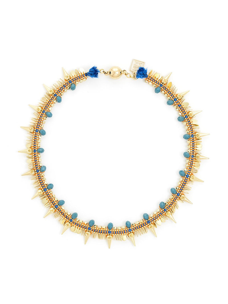Woven Choker Necklace  - color is Turquoise | ZENZII Wholesale
