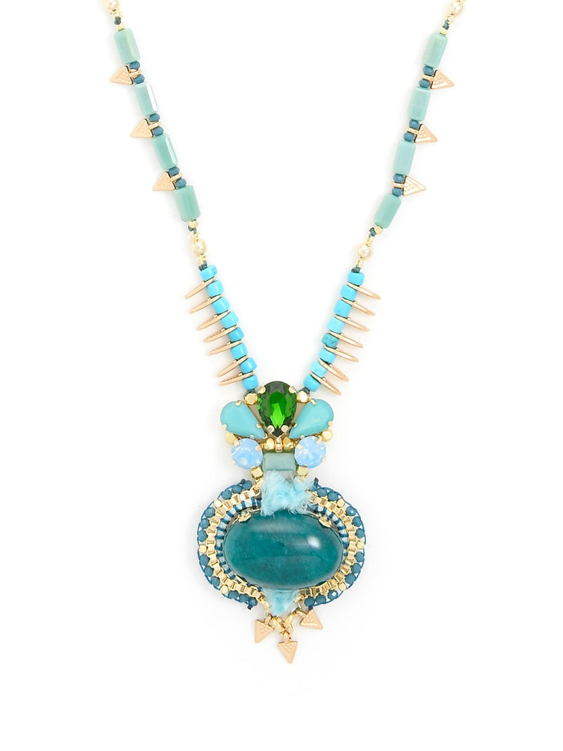 Dancing Stones Medium Necklace  - color is Green | ZENZII Wholesale
