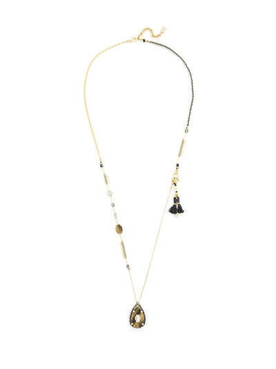 Ancestral Single Drop Necklace  - color is Brown | ZENZII Wholesale