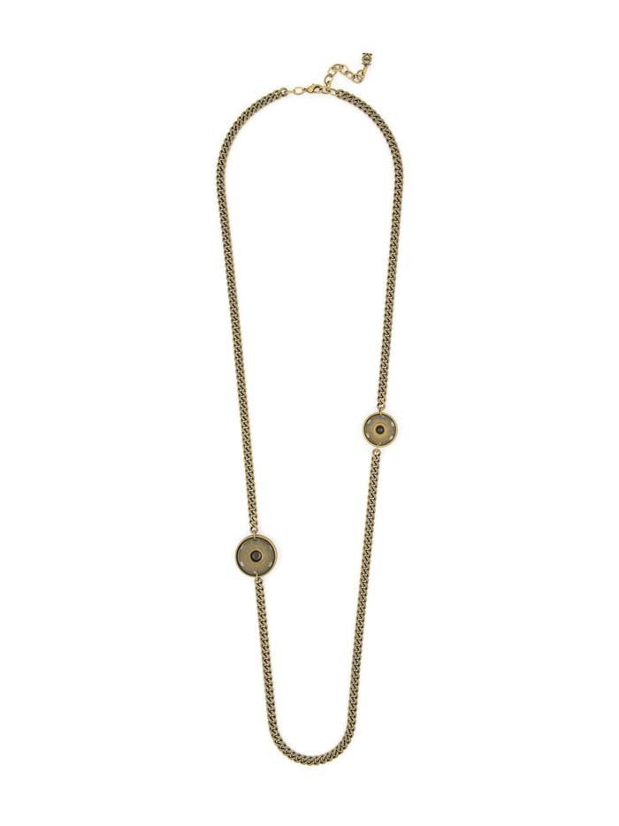 Oh Snap! Long Necklace  - color is Burnished Gold | ZENZII Wholesale