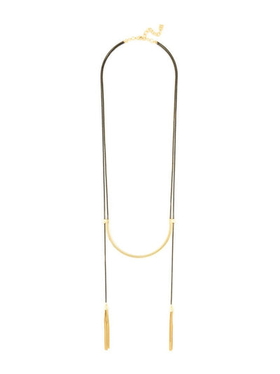 Swing-fully Yours Long Necklace  - color is Gold/Black | ZENZII Wholesale