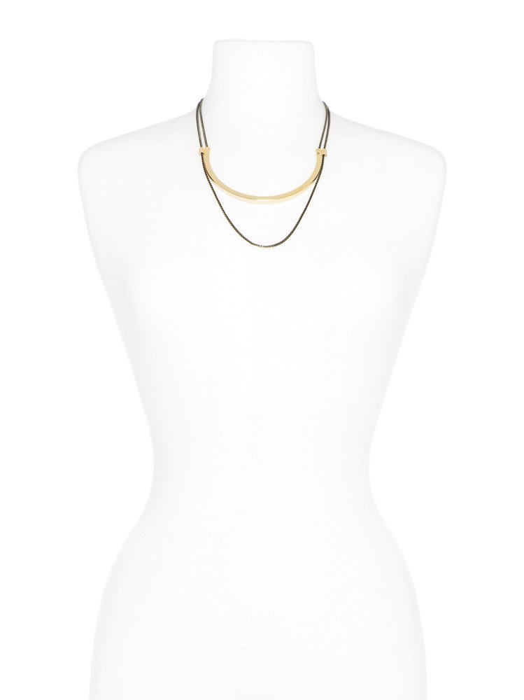 Swing-fully Yours Short Necklace  - color is Gold/Black | ZENZII Wholesale