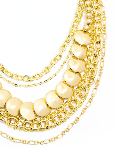 Top Tier Layered Necklace - Gold 