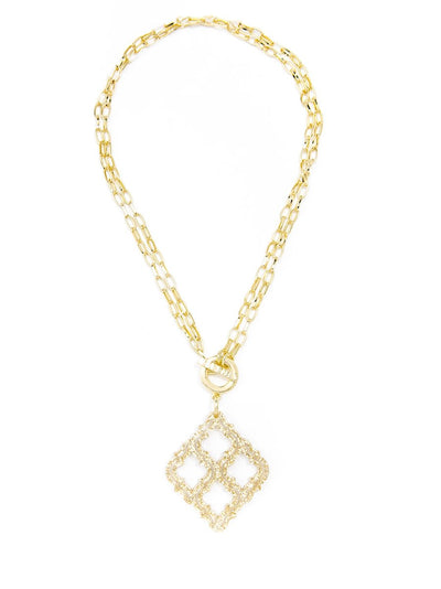 Lattice Pendant Necklace - Gold