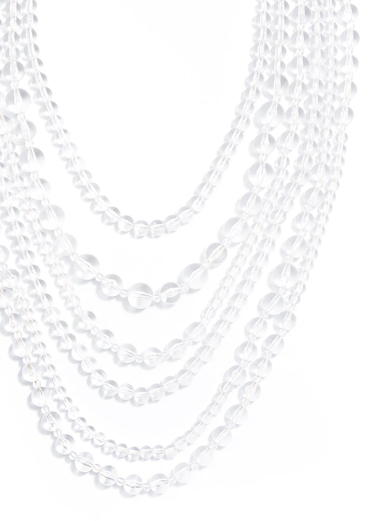 Lavish Lucite Long Necklace - Clear