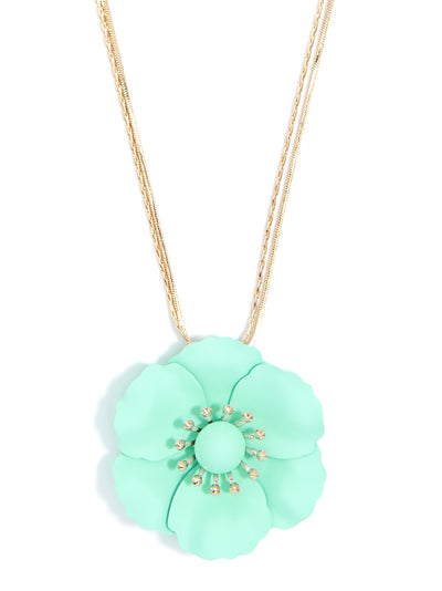 Poppy Pendant Necklace - Mint