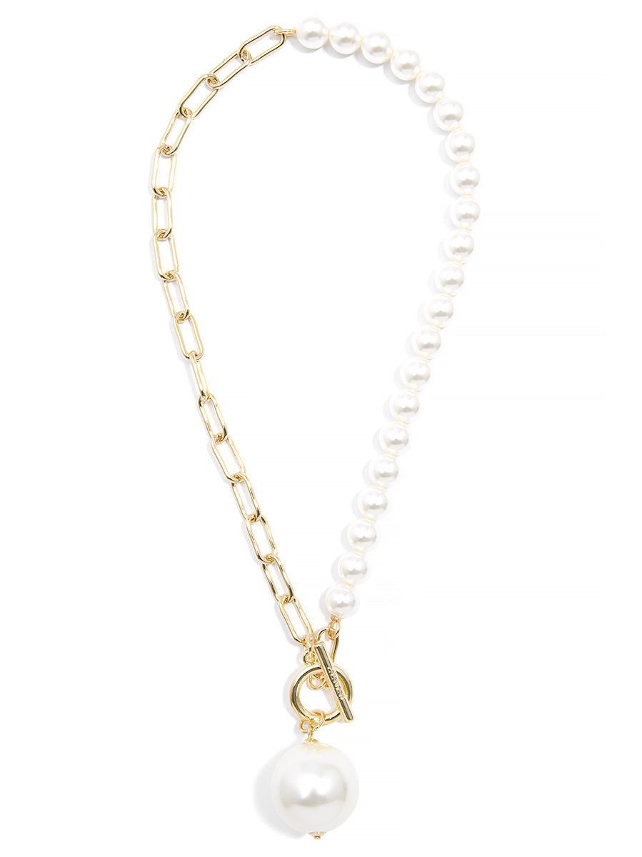 Chain and Pearl Pendant Necklace | ZENZII Wholesale Jewelry