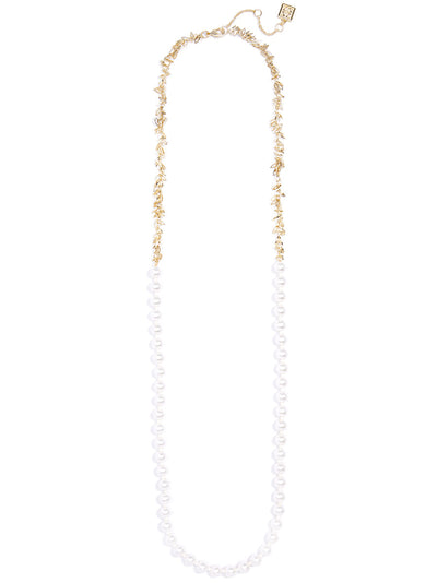 Long Pearl Necklace with Radiant Links - Pearls