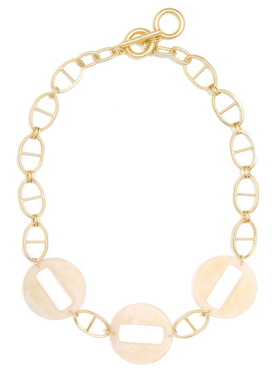 Mariner Chain Collar Necklace with Resin Links - bei