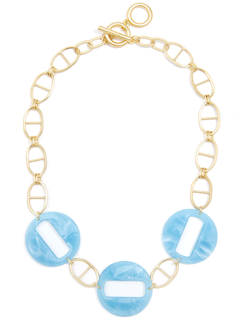 Mariner Chain Collar Necklace with Resin Links - l.blu
