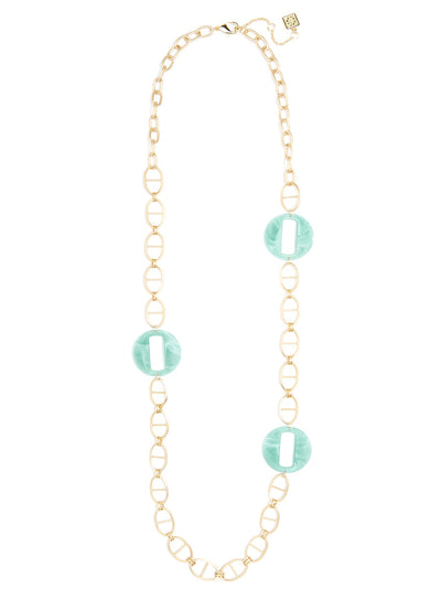 Mariner Chain Long Necklace with Resin Links