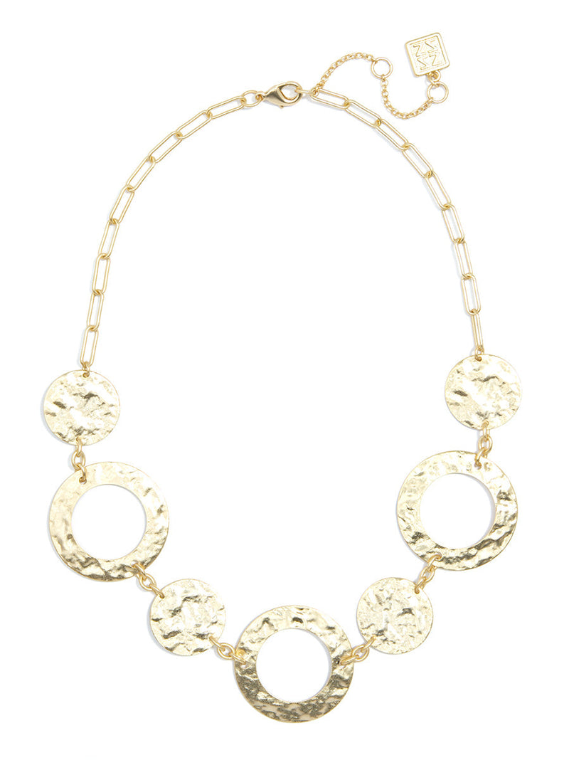 Hammered Circle Collar Necklace