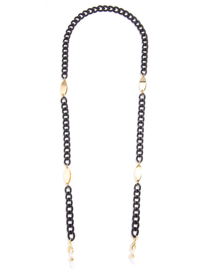 Painted Metal Gold Accented Convertible Mask Chain