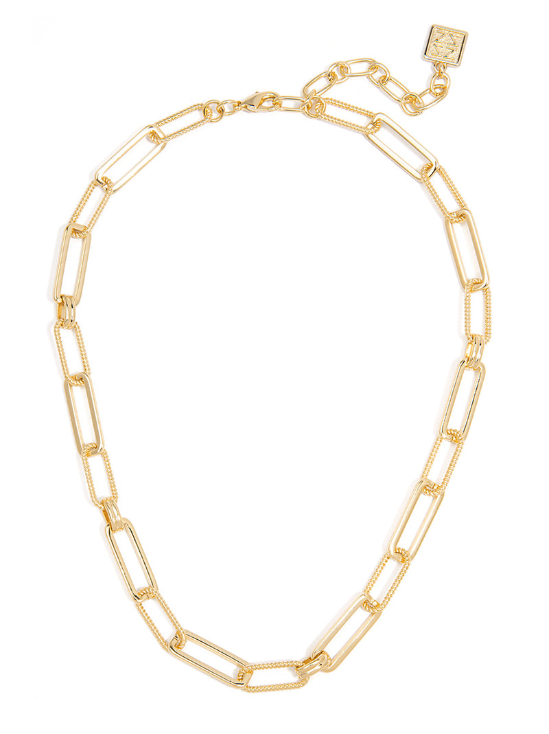 Classic & Rope Links Necklace - gld