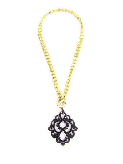 Dare to Deco Pendant Necklace- black