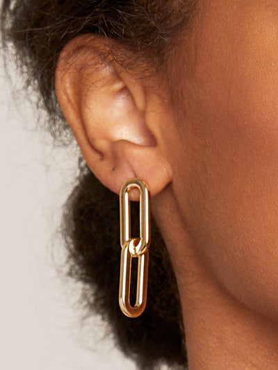 Plated Cable Link Earrings