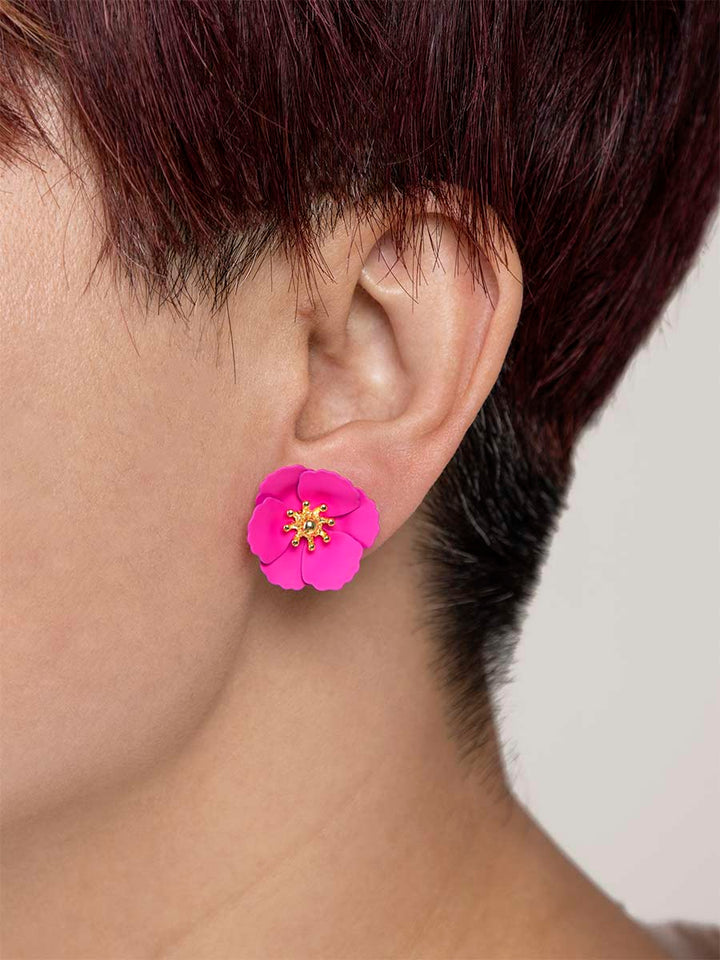 Double Flower Drop Earring | ZENZII Wholesale Jewelry