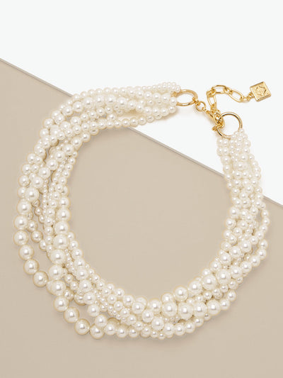 Multistrand Pearl Collar Necklace | Fashion Jewelry