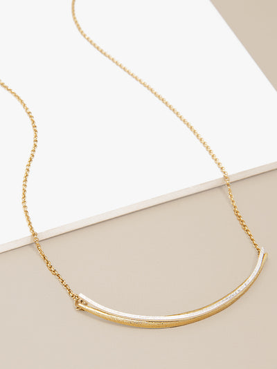 Smile Chain Necklace  - color is Matte Gold/Matte Silver | ZENZII Wholesale