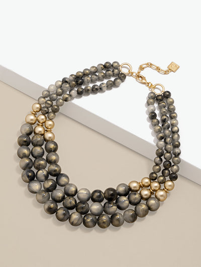 Layered Iridescent Beaded Necklace | Fashion Jewelry